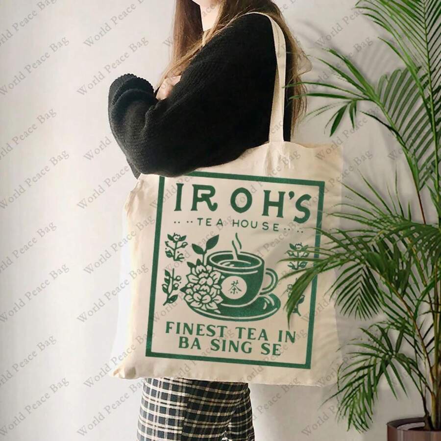 1 Pc Uncle Iroh's Tea House  Tote Bag, Atla Tote Bag, Atla Gift, Jasmine Dragon Tea, Best Gift For Her - WY000000424401 - 查看 1