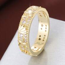 1pc Elegant Starfish & Shell Shaped Cubic Zirconia Inlaid Ring For Women - Multicolor - View 4