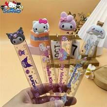 SANRIO (授權) &Melody 尺,學生創意量尺,卡通夢幻沙紋彩繪尺,適用於情人節、繪畫、書寫、婚禮、旅行配件、生日禮物,以及返校季必備文具 - 卡通 - 查看 11
