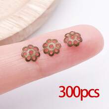 300颗珠帽 花形珠帽 隔珠 合金珠帽 吊坠帽 耳环手链项链首饰DIY工艺品制作 - 彩色 - 查看 9