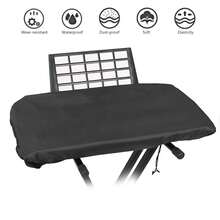 Housse de protection pour clavier de piano numérique, noire, imperméable, anti-poussière et résistante à l'usure, avec bord élastique, facile à nettoyer, accessoire pour instrument de musique, protection du piano à la maison. - Noir - Voir 5