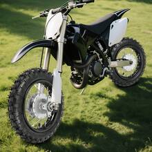SanBouSi Complete Wheel Set For  CRF50 XR50 Dirt Bike, Alloy Front & Rear Wheels With Chain, Direct Replacement For BBR KLX, Heavy Duty Motorcycle Tire Kit - Black and Silver - View 2