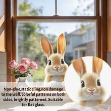 1 miếng dán cửa sổ hình thỏ dễ thương đang nhìn trộm, decal vinyl hình thỏ dán kính, trang trí phòng khách, phòng ngủ, lễ Phục Sinh, decal nghệ thuật vinyl chống thấm nước có thể tháo rời, đồ trang trí tiệc mùa xuân. - Nhiều màu - View 11