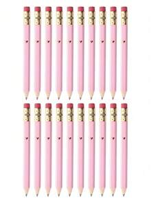 20pcs White Pencils With Erasers | 4 Inch/10cm HB Hexagonal Pencils Suitable For School, Office, Gifts, Weddings, Back To School, Small Party Games And Bridal Shower - nhiều màu - Xem 10