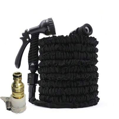 Household 1-Piece High-Pressure Garden Telescopic Water Pipe 25FT 50FT 75FT 100FT Garden Water Pipe Car Wash Water Pipe Set