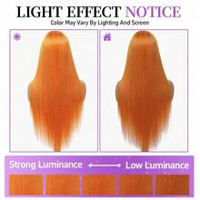 姜橙色 34 英寸 200% 密度蕾丝前假发 32 英寸 13x4 耳到耳蕾丝前假发 直发蕾丝前假发 混合人发 高清蕾丝 预先拔毛 带婴儿发 巴西假发 原生发 200% 密度 - S350 - 查看 11