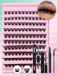 DIY Eyelash Extension Kit - Cluster Lashes, Waterproof Lash Glue & Sealant, Long-Lasting Individual Lash Clusters, Adhesive & Sealant, Makeup Tools - Multicolor - View 1