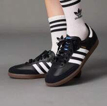Adidas 三葉草Samba OG德訓鞋男女低筒休閒板鞋 - 黑與白 - 查看 9