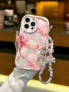 Marble Texture Cream Wavy Edge Beige Detachable Bracelet Charm Fashionable Minimalist Thick Shockproof Phone Protective Case Compatible With IPhone 17/17 Pro, 15 Pro Max, 16/16 Pro/16 Pro Max, 16 Plus, 15 XR, 7/8, 15 Pro Max, 12 Pro Max, 13 Pro Max, 14 Pro Max, 13, 14, 11, 12, 14, Phones - Multicolor - View 1