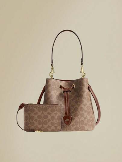 Coach Rowan 22 Beuteltasche aus weichem Leder für Damen, Umhängetasche, Schultertasche, elegante Clutch, Handtasche, Geldbörse mit kleinem Münzfach, Brieftasche