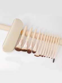 12支化妆刷套装 专业柔软合成纤维粉底粉饼遮瑕混合化妆刷，眼影腮红面部刷 美容工具。 - 彩色 - 查看 4