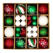 Set de 44 Esferas Navideñas Plásticas Tipo Cristal con Acabados Artesanales - multi - Ver 1