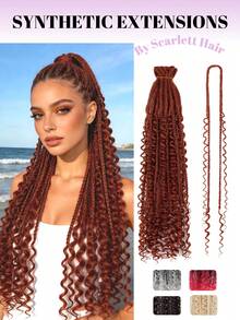 Peluca de rastas sintéticas de 24 pulgadas de un solo hilo con doble extremo, rastas de fieltro, rastas sintéticas, rastas de ganchillo hechas a mano, peluca rizada larga y ondulada africana - Multicolor - Ver 2