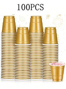 1-100个迷你派对杯，2盎司粉色可重复使用迷你小酒杯，派对游戏弹药杯，适用于零食、果汁和各种派对 - 彩色 - 查看 11