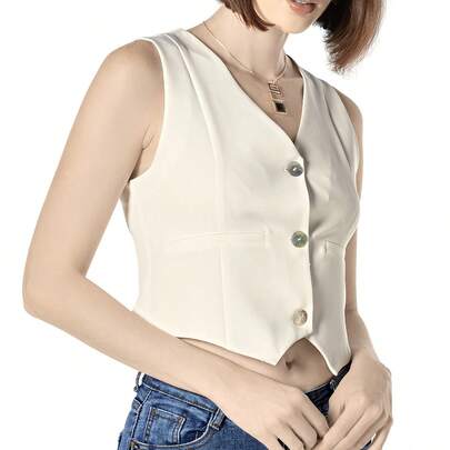 ZAPATERÍAS PAKAR Felker chaleco para mujer color blanco cod 133117-B