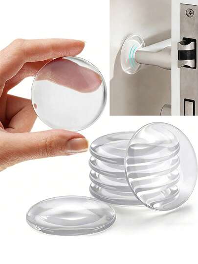 2/6/10Pcs Door Knob Wall Protector, Wall Door Stopper Gel, Walls Shield Bumper Guard From Doors Knobs, Washable Reusable Shock Absorbent Gel, Shock Quiet Silicone Doors Bumpers To Cover Up Damage