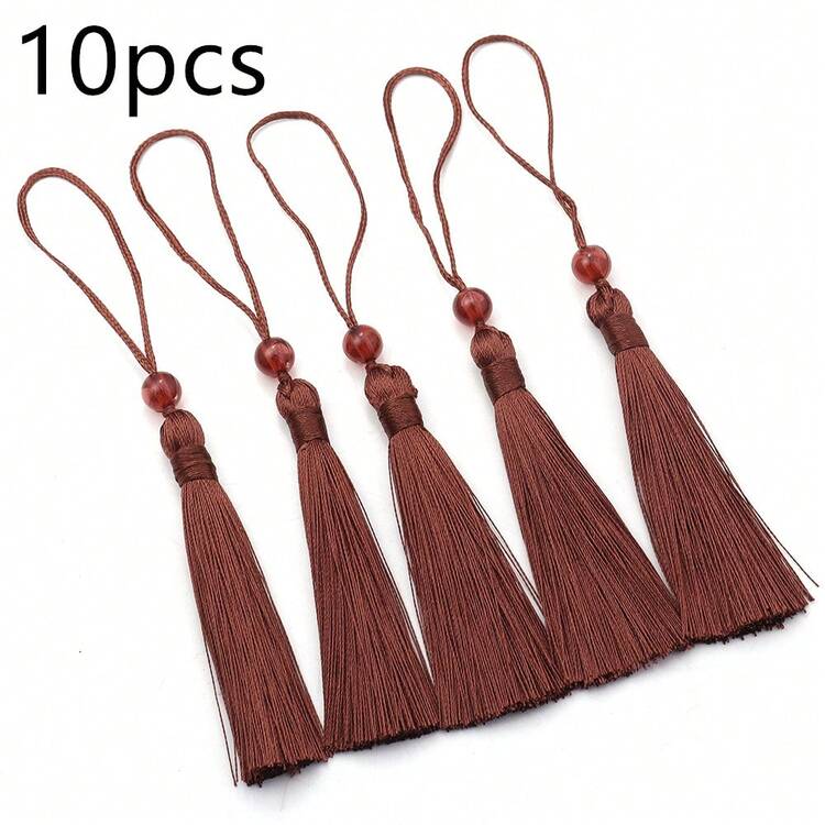 10pcs/Pack Beaded Tassel Pendant, 12cm Colorful Chinese Style Textured Bead Ball Tassel Decor, Suitable For Bookmark, Keychain, Phone Strap, DIY Hanfu Accessories - Beaded Tassels - View 16