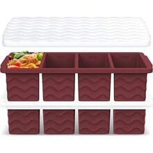 Silicone Freezer Tray Soup Sauce Cube 2Pcs (Burgundy) - 杏色 - 查看 1