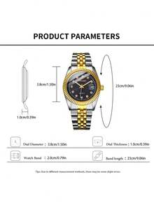 YOLAKO1 这款时尚商务休闲女士钢带石英表适合派对、庆典、婚礼和日常佩戴。它是返校季、毕业季和感恩节送给女性的最佳礼物。 - 黑色 - 查看 7