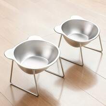 不锈钢猫碗 宠物喂食器 宠物碗 易于清洁的喂食饮水碗 保护宠物脊椎 适用于小型猫和幼猫 宠物主人 情人节 感恩节 派对 生日礼物 - 420ml - 查看 9