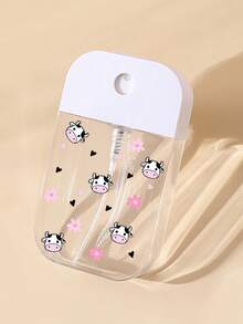 新款奶牛爱心图案可重复灌装透明PET旅行喷雾瓶，香水喷雾器，卸妆液喷雾器，保湿喷雾瓶，适用于卸甲油、爽肤水和卸妆液，可重复使用，旅行必备，完美旅行配件，节日礼物，圣诞礼物，新年礼物，送给老师、朋友和情侣的理想之选。 - 彩色 - 查看 5