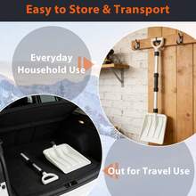 COSTWAY 26 Cm Wide Snow Shovel Lightweight Transfer Shovel, White - A - View 8