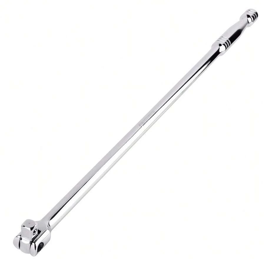 MAXPOWER 1/2" Breaker Bar, 1/2-Inch Sq Drive 600mm Breaker Bar Flex Handle, 600mm/24-Inch, Silver