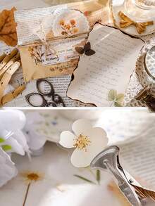 45pcs/Box Beautiful Flower & Leaf Stickers, Romantic Floral Series PET Box Stickers, INS Floral Scrapbooking DIY Decorative Stickers, Waterproof PET Self-Adhesive Stickers Scrapbook Supplies Stationery Funny Stickers Kindle - A - View 8
