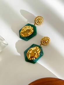 Monlansher New Stainless Steel Pendant Earrings, Fashionable Luxury Minimalist Versatile Daily Wear Earrings For Women - Gold - View 6