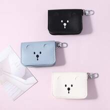 New Creative Leather Bear Coin Purse Cute Bag Pendant Car Keychain Key Chain Mouth Red Envelope Headphone Bag Pendant - Multicolor - View 9