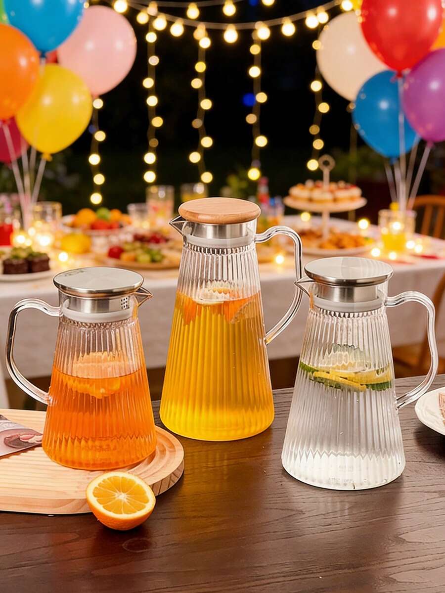 1 Bình đựng nước dung tích lớn, thiết kế sọc, kèm nắp và tay cầm. Dễ dàng vệ sinh và hoàn hảo để phục vụ trà đá, đồ uống nóng và lạnh, và nước ép. Lý tưởng cho nhà hàng, khách sạn và nhà bếp gia đình. - Nhiều màu - Xem 1