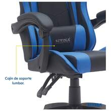 Silla Gamer Ergonómica Reclinable Súper Cómoda - Styrka Color Azul Material del tapizado Cuero sintético - Azul - Ver 5