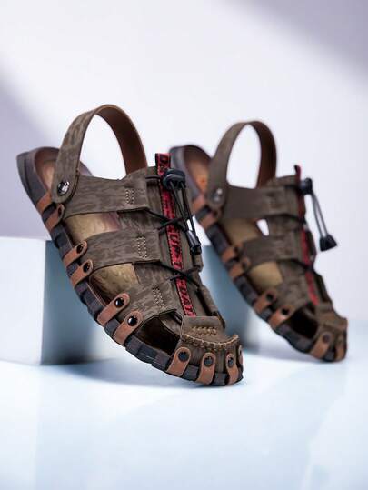 Dép xăng đan nam cỡ lớn thoáng khí, có bảo vệ ngón chân, dép đi biển, kiểu xỏ chân tiện dụng, thích hợp cho bãi biển, lướt sóng, leo núi ngoài trời, dép kiểu Ả Rập thường ngày, quà tặng du lịch ngoài trời tuyệt vời.