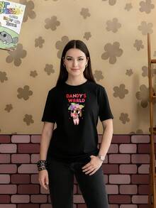 Dandy's World T-Shirt  Bassie Bloomington, Valentine's Day Gift - 黑色 - 查看 1
