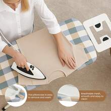 Extra Wide Ironing Board | Height Adjustable Foldable Iron Board With Silicone Iron Rest, Lightweight Non-Slip Large Table Top - Yellow-green - View 6