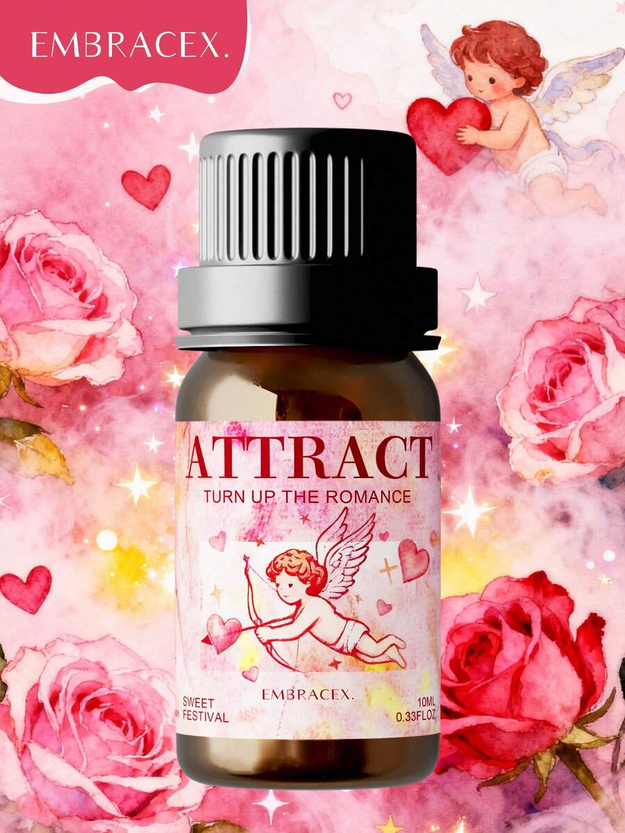 EMBRACEX. 1 Bottle 10ml Valentine's Day Essential Oil, Warm Fragrance Oil, Valentine's Gift, Can Be Used For Candle Making, Diffuser, Humidifier And Soap, Gift For Women. Top Notes: Sweet Orange; Middle Notes: Lavender; Base Notes: Ambergris, Musk, Oakmoss, Caramel. - 吸引 - 查看 1
