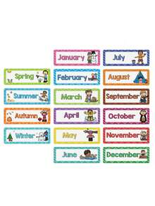 8pcs/16pcs English Words Of Weekdays, Months, Seasons, Weather Educational Cards, Classroom Decor - Multicolor - View 14
