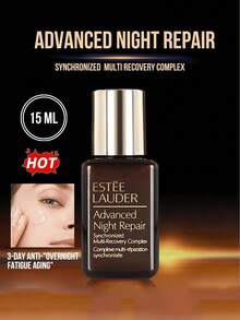 Estée Lauder Esencia reparadora intensiva, suero facial premium, disponible en 1.5/7/15ml, combate el "envejecimiento por fatiga nocturna" en 3 días, ilumina la piel en un 26%, reduce las arrugas rebeldes en un 10% en 2 semanas, mejora la firmeza en un 10%, proporciona una reparación integral contra el daño fotográfico, 93% de los usuarios aprueban una recuperación talla grande rápida, 89% de los usuarios aprueban efectos mejorados, formulado con extracto de levadura fermentada y extracto de semilla de baobab, reparación nocturna de confianza a nivel celular, apto para todo tipo de pieles. - Sérum reparador nocturno avanzado de Estée Lauder - Ver 2