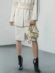 New Small Square Handbag For Women, Candy Lacquered Color, Handmade Braided Strap, Fashion Shoulder Bag For Young Girls, Suitable For Shopping, Dating, Formal Events, Daily Use, Carrying, Multifunctional Crossbody Bag - 金色 - 查看 5