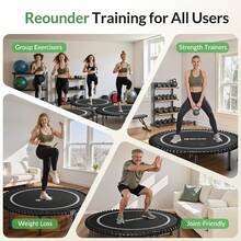 FLYBIRD 48 INCH 550LBS Foldable Mini Trampoline,  Adult Fitness Trampoline With Durable Bungees, Stable & Quiet Exercise Rebounder,Great Mini Trampoline For Indoor/Garden Workout - Bạc - Xem 5