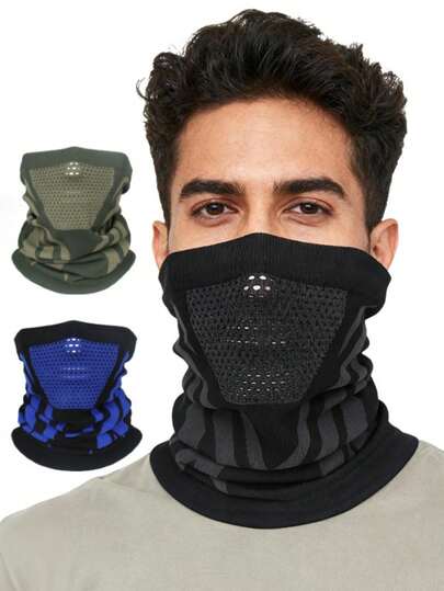 1pc Unisex Outdoor Cycling Face Mask, Made Of Sports Polyester Knit Fabric, Dustproof Windproof Breathable, Suitable For Outdoor Activities