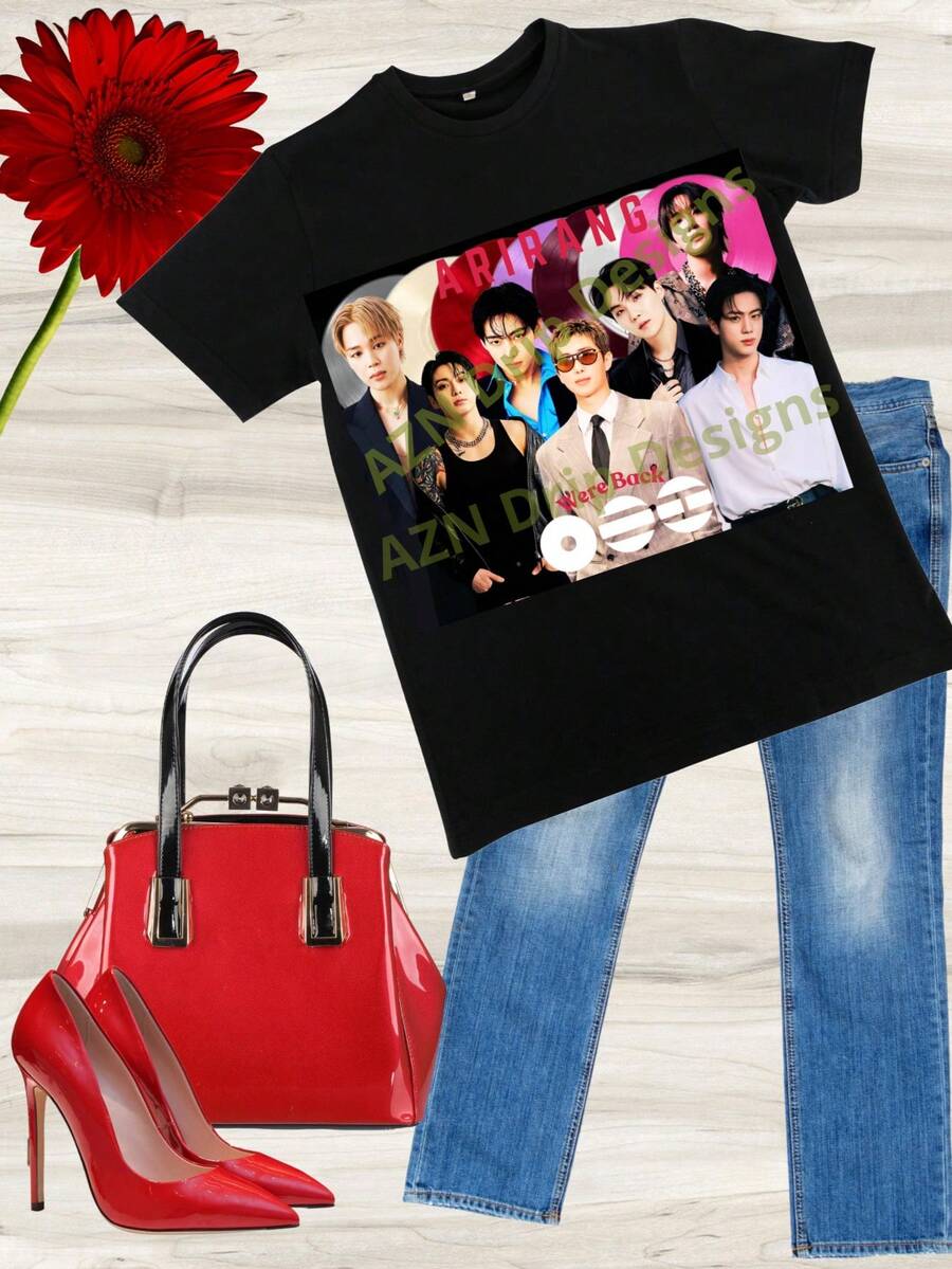 BTSArirang T-Shirt - Black - View 1