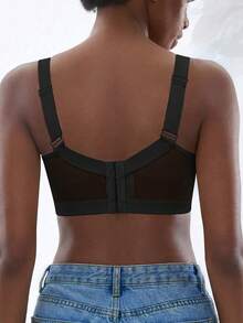 Women's Black Push Up Bra - Comfortable, Breathable & Wide Straps With Side Coverage - Black - View 7