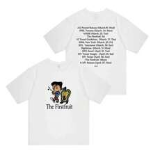 2026 Summer Fashion Y2K Women's MARK The Firstfruit Printed Top Men's Round Neck Short Sleeve Casual T-Shirt - 白色 - 查看 11