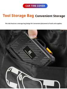 4pcs Adjustable Portable Tire Cover With Woven Handle, Spare Tire Storage Bag, Dust And Scratch Resistant Tire Protector, Easy To Clean Material, Universal Fit - A - View 9