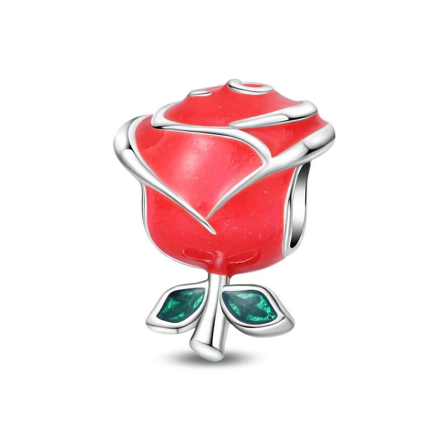 这款镀银红玫瑰吊坠珠，以其饱满的红色花瓣和精湛的工艺，传递着热烈的爱意和对美的追求。它能为任何装扮增添优雅浪漫的气息，非常适合DIY珠宝项目，例如制作原创蛇形手链、项链或串珠链。 - 彩色 - 查看 1