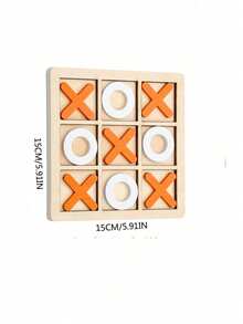 木制 XO 井字棋三合一游戏，趣味休闲叠叠乐积木桌面游戏玩具 - 彩色 - 查看 6