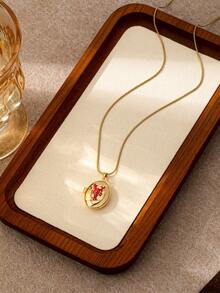 1 件贝壳龙虾海星造型吊坠，18K 镀金不锈钢链项链，饰有海洋生物吊坠，防水防褪色，女士珠宝礼物 - 彩色 - 查看 2