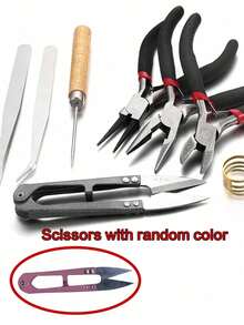 1 Set 8pcs DIY Jewelry Making Tools Kit, Handmade Earrings, Hair Clips, Accessories Craft Supplies - Multicolor - View 4