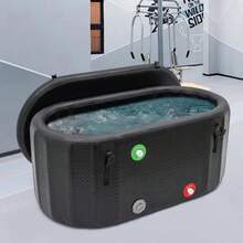 DDBESSIC Inflatable Bathtub, Large Ice Bath Tub 150x80x75cm Cold Plunge Tub With Lid, Portable PVC Bath Tub For Spa, Recovery, Therapy, Home, Backyard, Durable And Waterproof - A - View 1